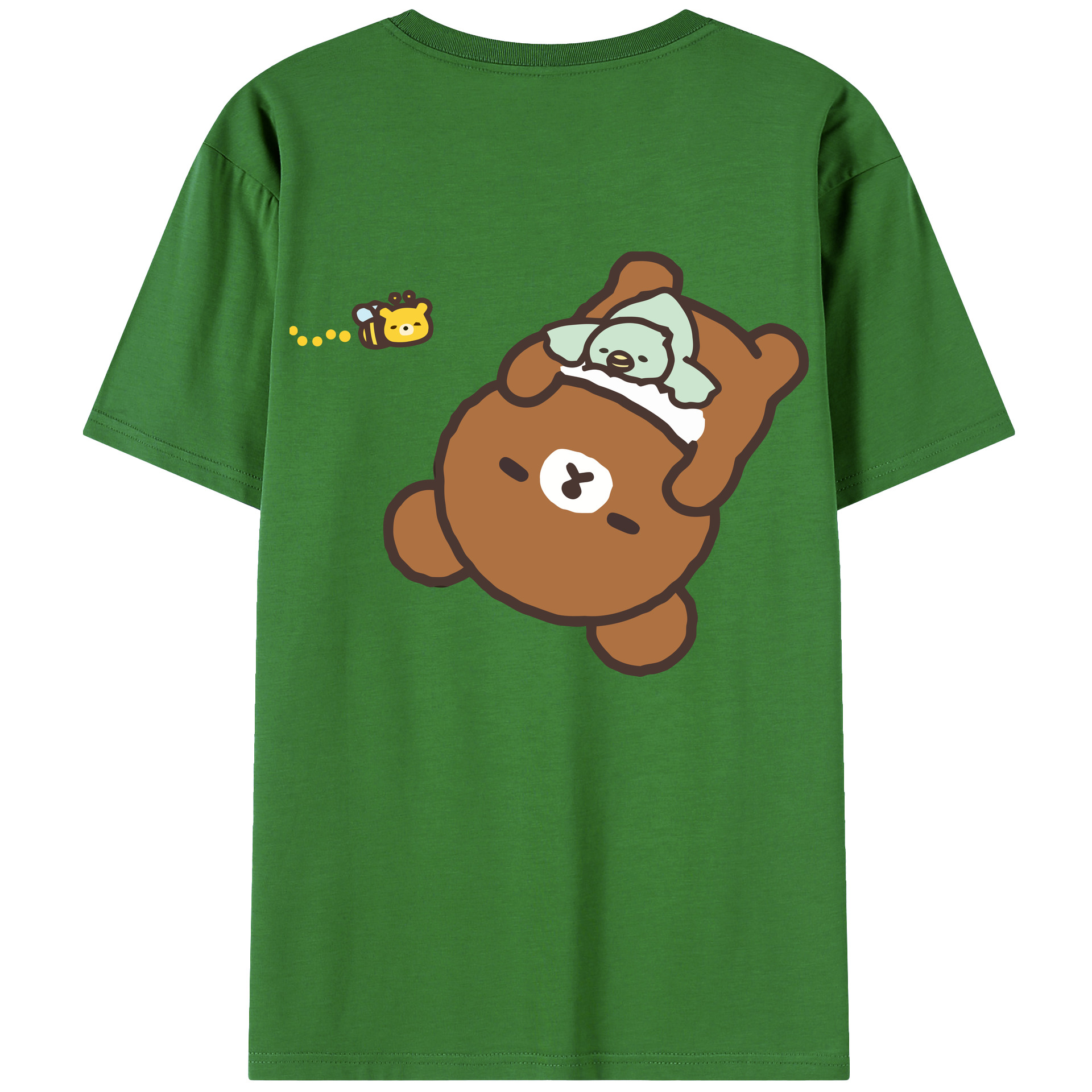 （画像用） リラックマ リラックマ キイロイトリ Rilakkuma Korilakkuma Kiiroitori レディース半袖Tシャツ(バックプリント)